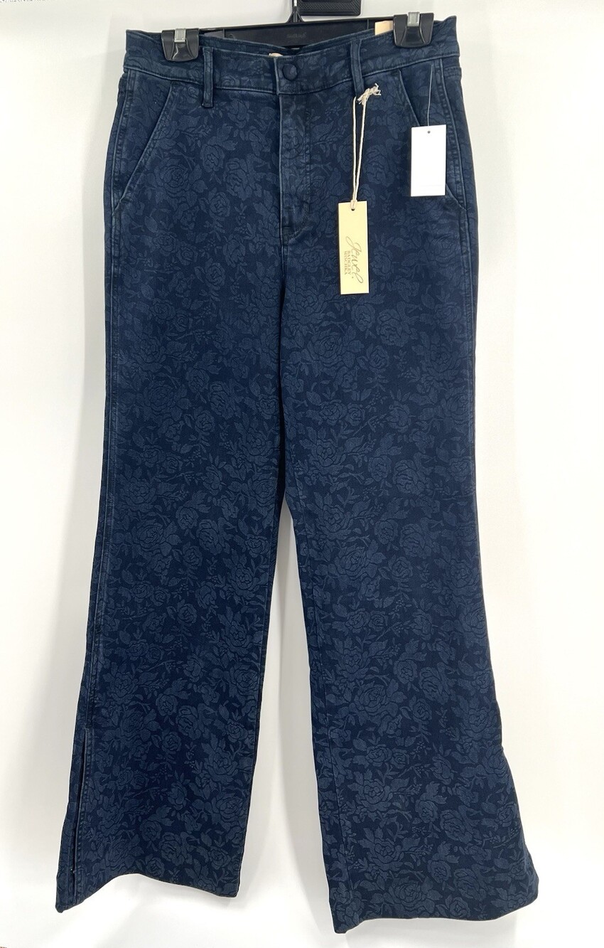 New Jewel by Badgely Mischka Womens Floral Print Wide Leg Stretch Jeans Size 29
